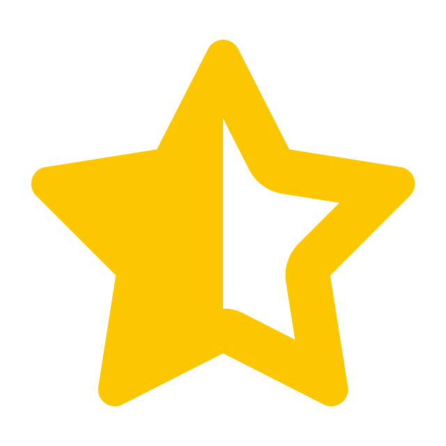  half gray star icon